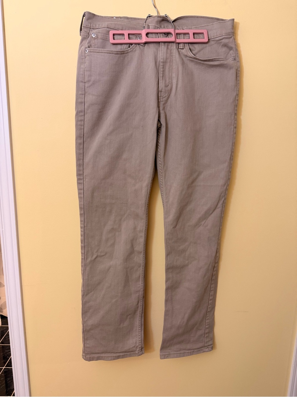 Levi’s 514 Straight Fit Men’s Jeans 34x32 Taupe Khaki Stretch Denim